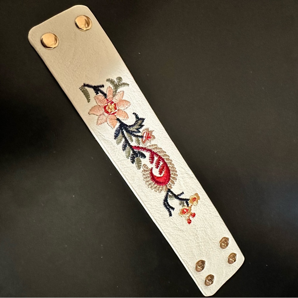 Rustic Cuff Embroidered Bracelet - image 1